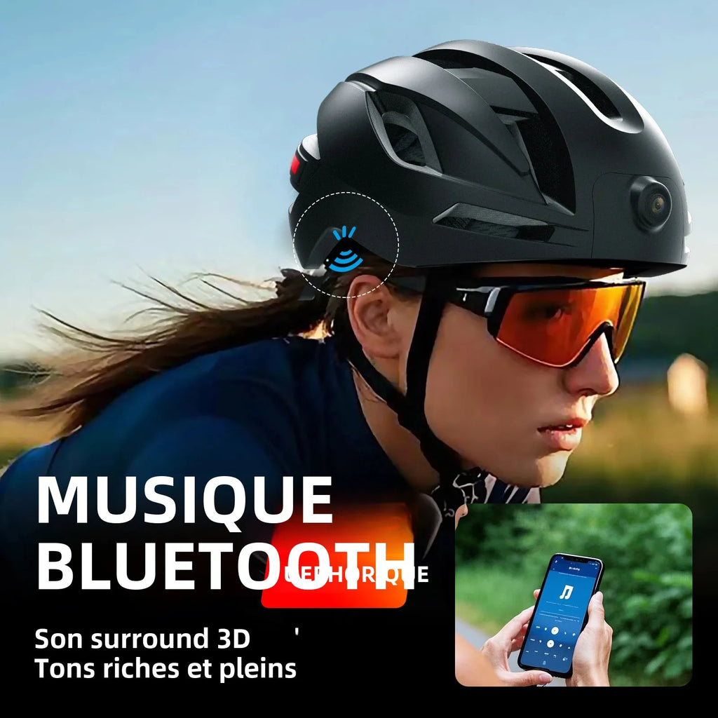 Casque Vélo Intelligent – Caméra 1080p, GPS & Bluetooth