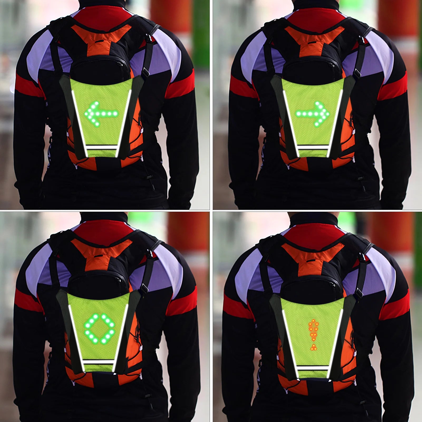 Gilet Réfléchissant LED Vélo – Clignotants & Télécommande