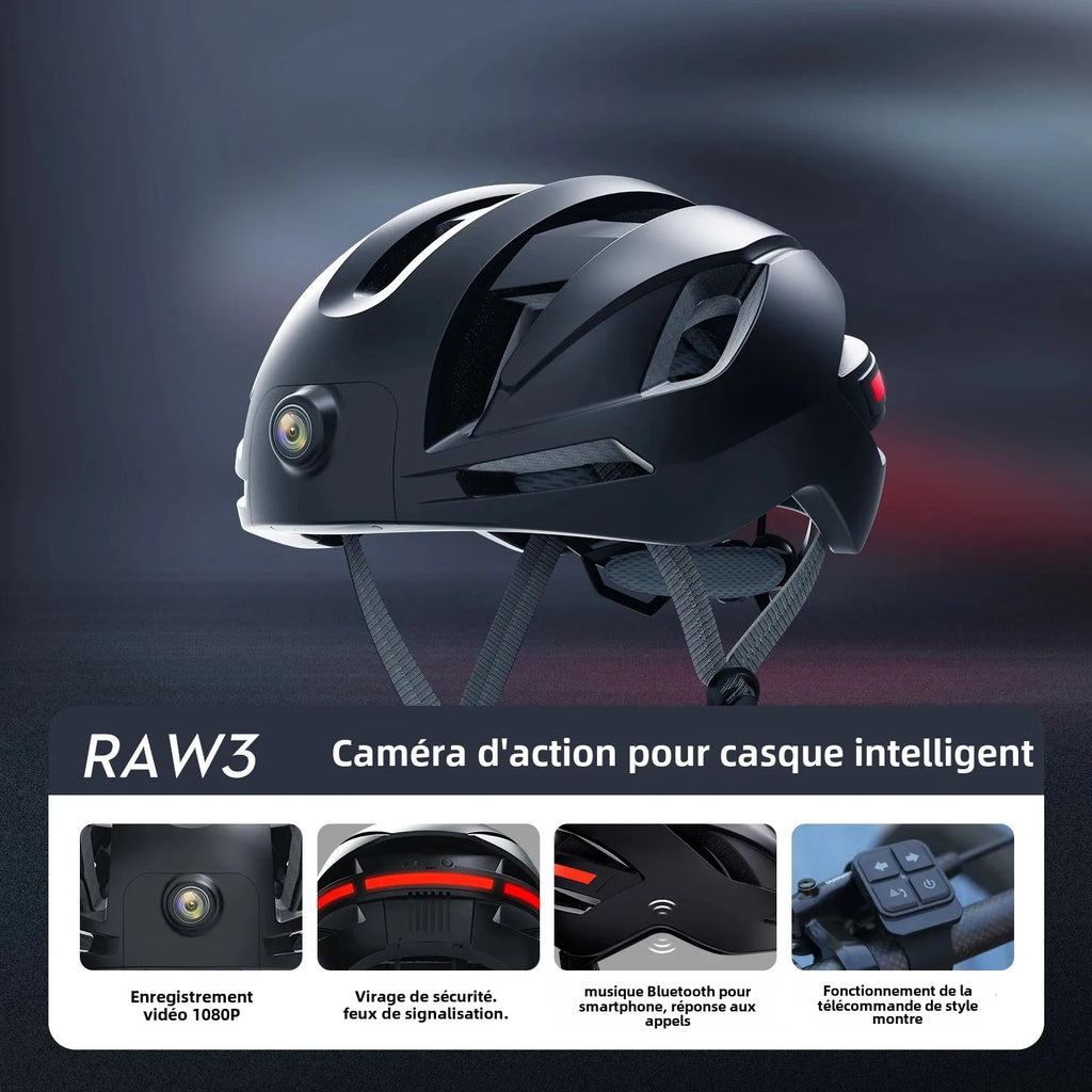 Casque Vélo Intelligent – Caméra 1080p, GPS & Bluetooth