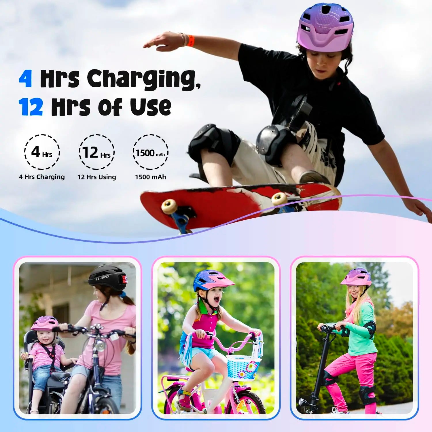 Casque Vélo Enfant avec LED – Sécurité & Confort