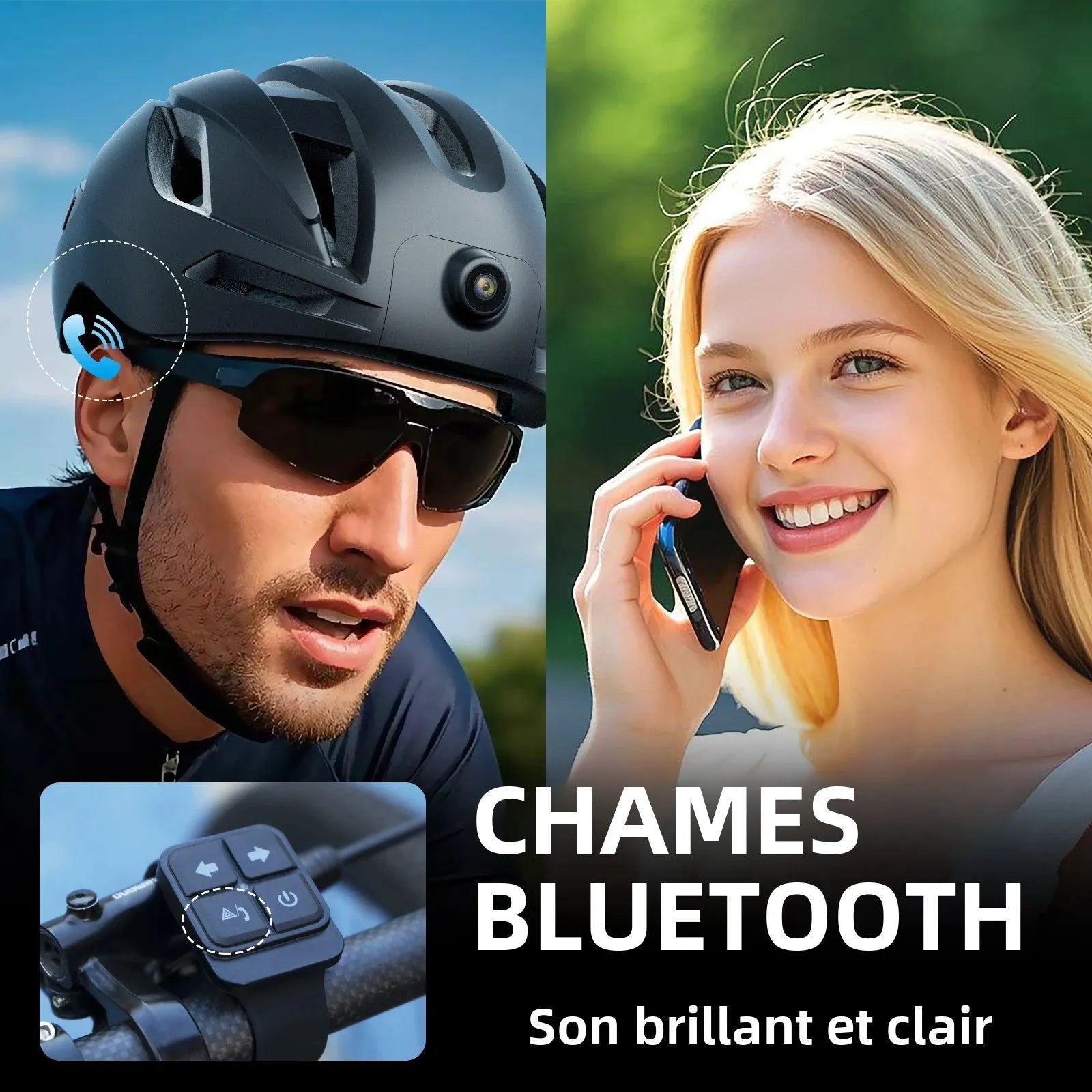 Casque Vélo Intelligent – Caméra 1080p, GPS & Bluetooth