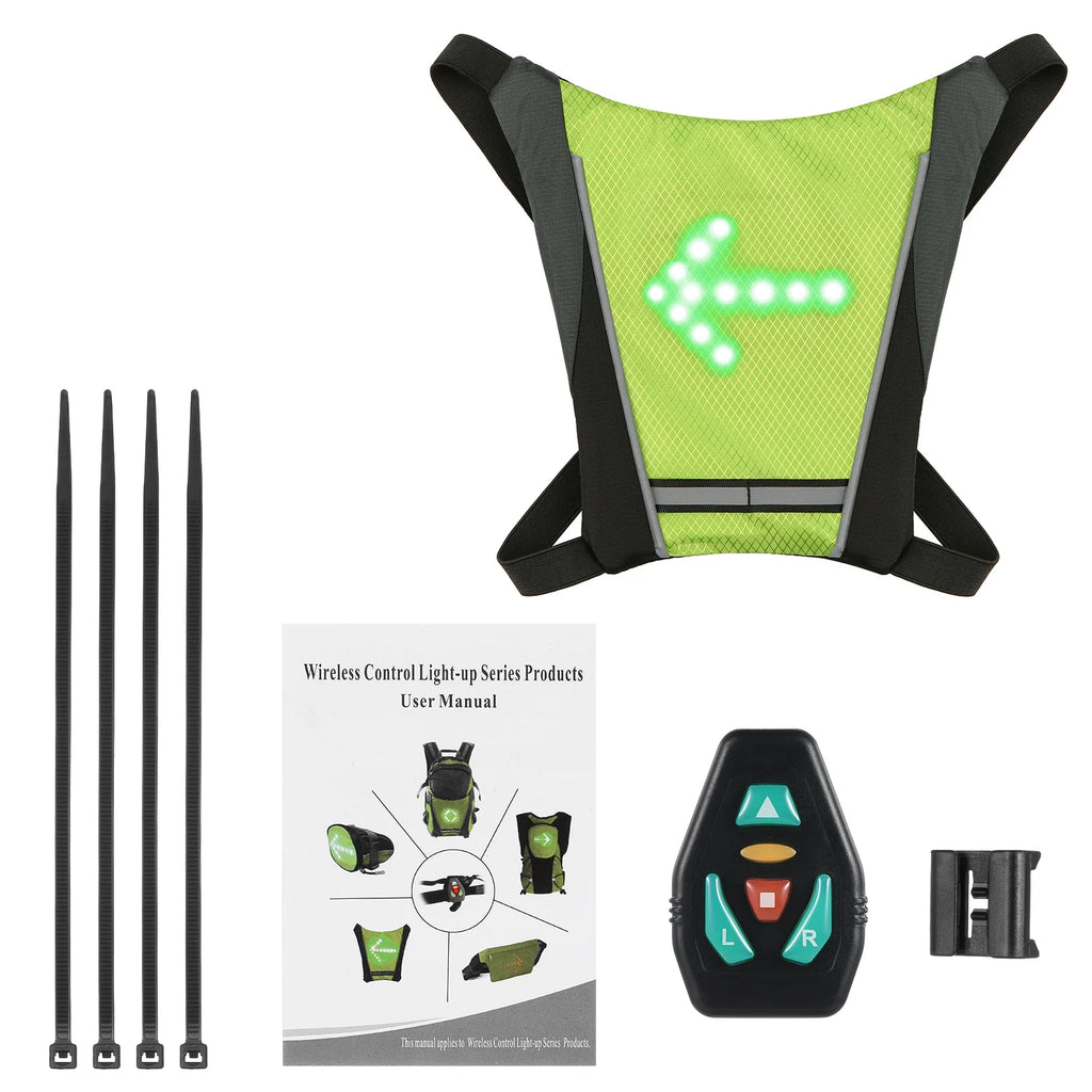 Gilet Réfléchissant LED Vélo – Clignotants & Télécommande