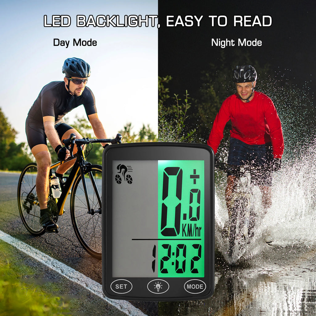 Compteur Vélo Étanche avec Écran LED – Vitesse, Distance & Calories