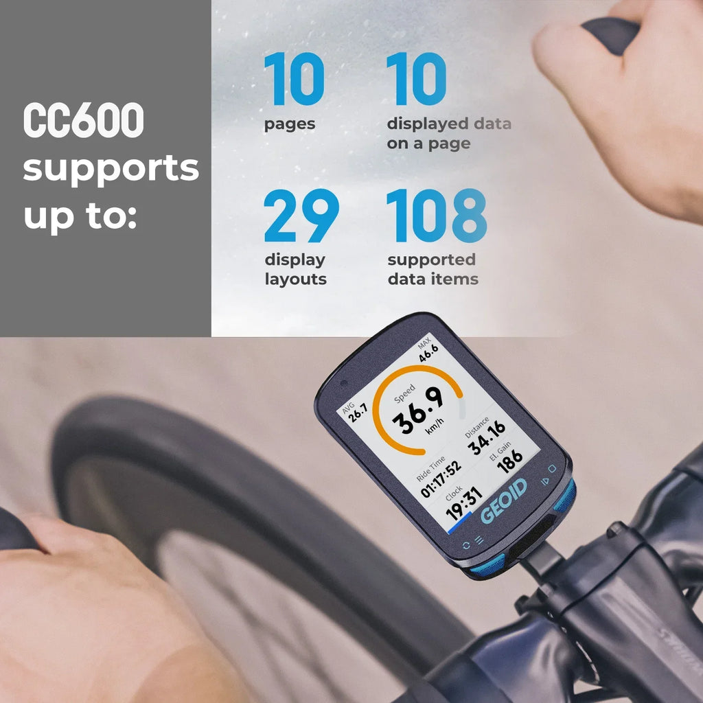 Compteur GPS Vélo GEOID CC600 – Écran Couleur & Wi-Fi
